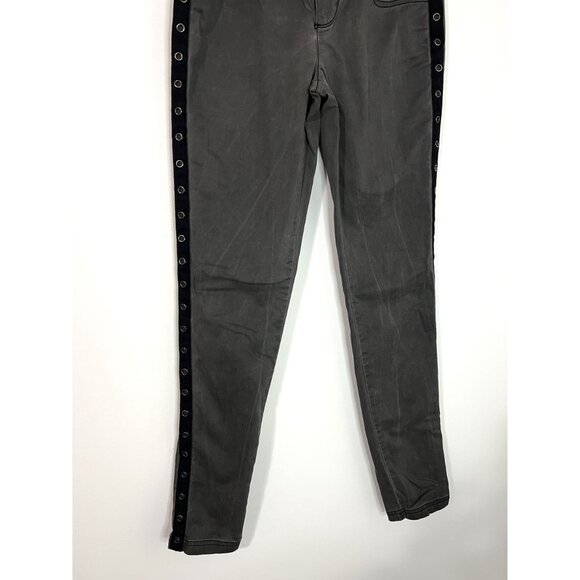 Harley Davidson Gray Studded Skinny Low Rise Pants Size 4 - Picture 6 of 10